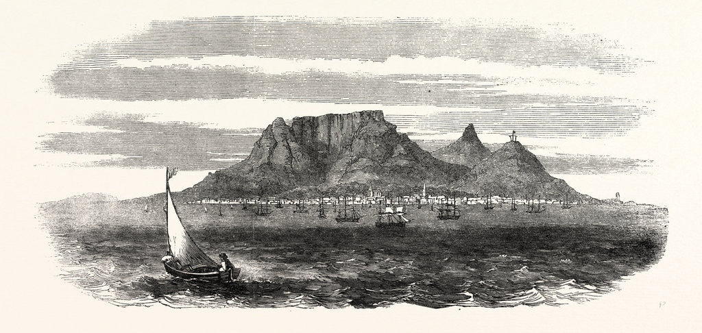 Detail of Table Bay and Table Mountain, Cape of Good Hope, 1860 by Anonymous