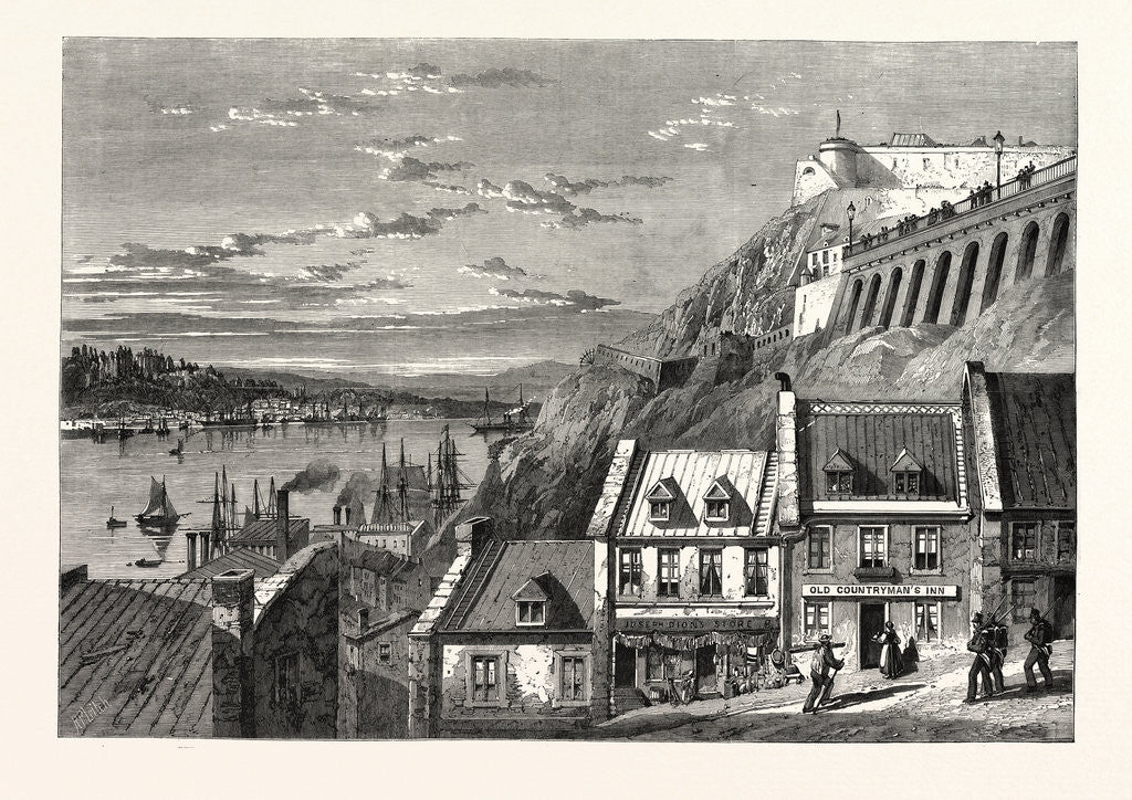 Detail of The Visit of the Prince of Wales to Canada: The Citadel of Quebec, from Prescot Gate, 1860 by Anonymous