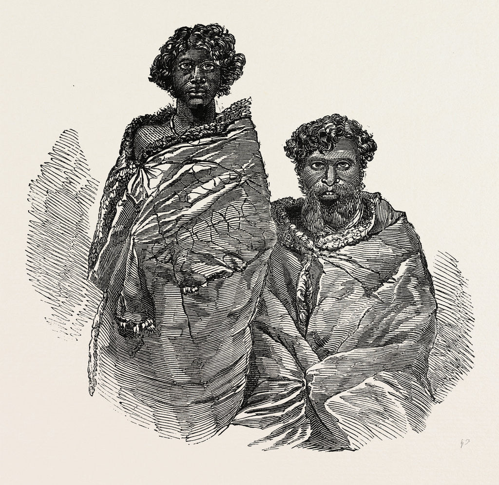 Detail of Aboriginal Australians. Old and Young Man. Port Phillip, 1850 by Anonymous