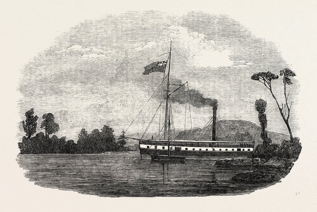 Detail of The Earl Cathcart Steamer Aground Among the Islands of the River St. Lawrence. 1850 by Anonymous