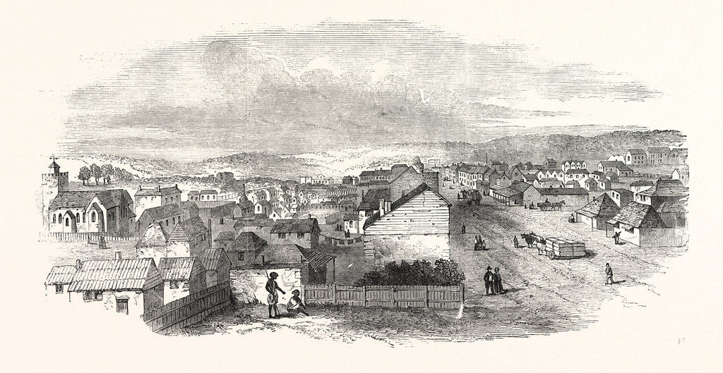 Detail of Adelaide, South Australia, from Hindley Street, 1850 by Anonymous