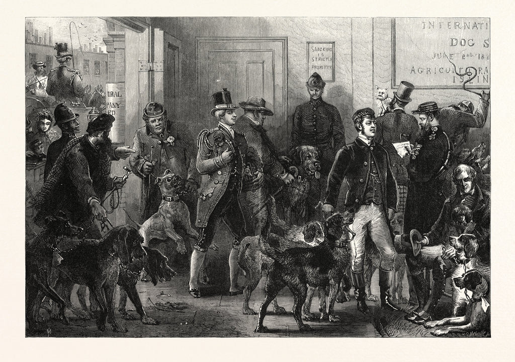 Detail of The International Dog Show at Islington: Arrival of Dogs, London, 1865 by Anonymous