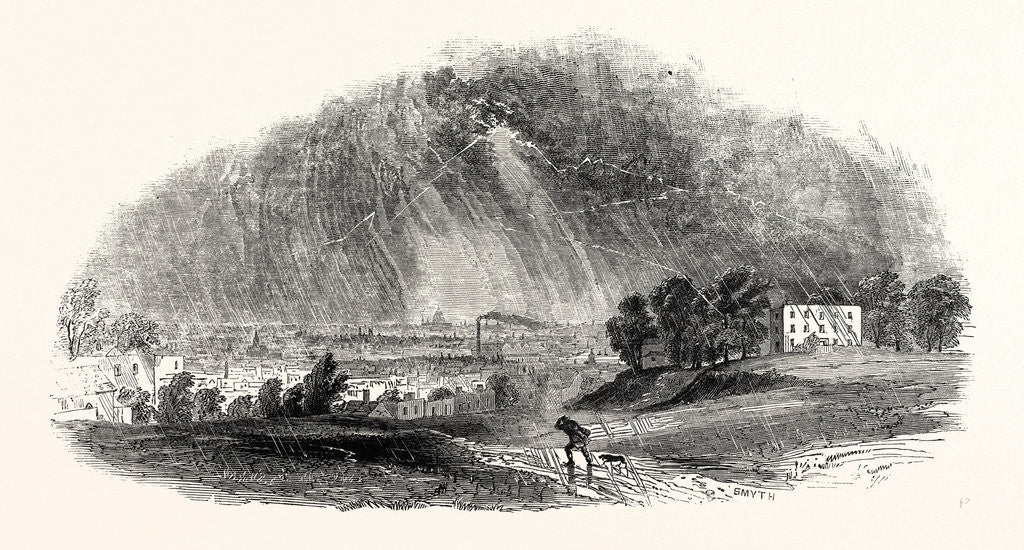 Detail of London, from Blackheath, During the Storm, August, 1846, UK. by Anonymous