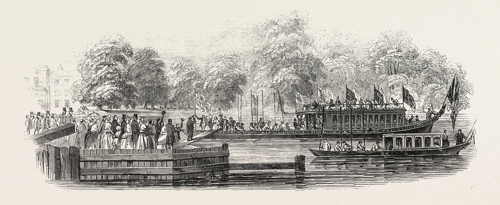 Detail of The Lord Mayor's Visit to Oxford: The Embarkation at Oxford, UK, 1846 by Anonymous