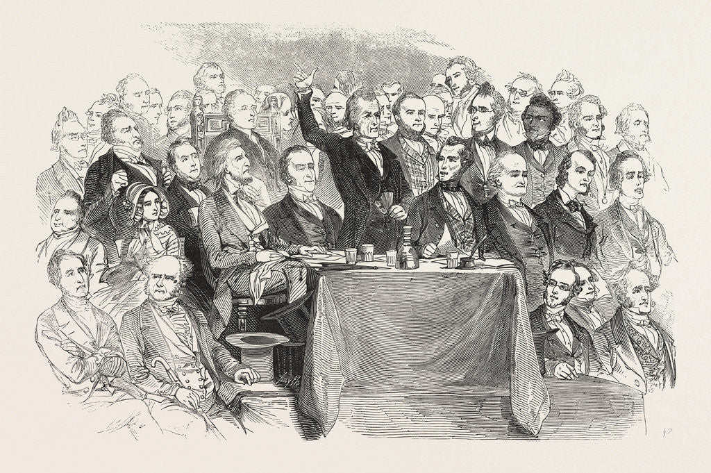 Detail of Portraits from the World Temperance Convention, at Covent Garden Theatre, London, 1846 by Anonymous