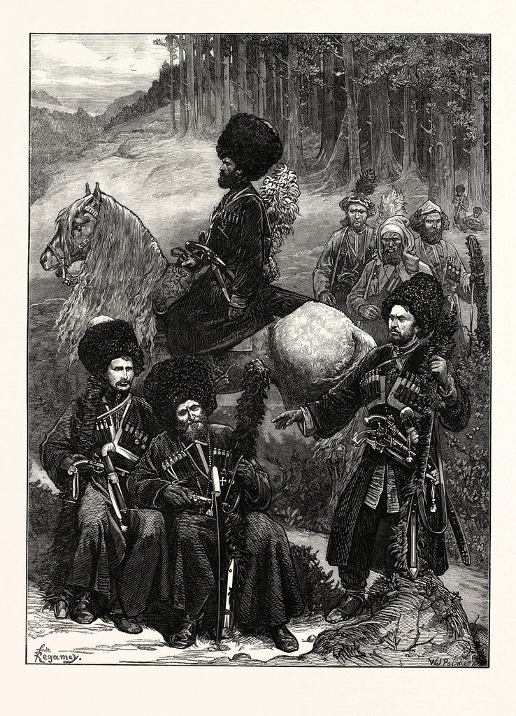 Detail of Natives of the Caucasus, North of Mingrelia, 1873 by Anonymous