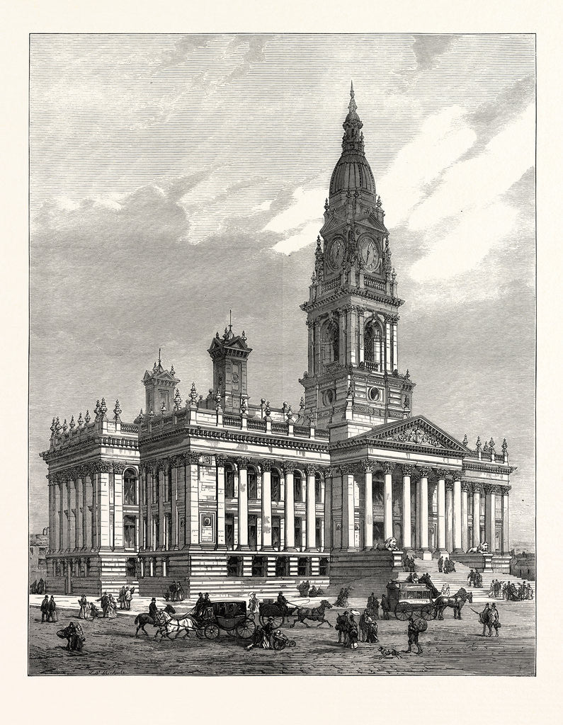 Detail of The New Townhall of Bolton, Lancashire, Opened by the Prince of Wales, UK, 1873 by Anonymous