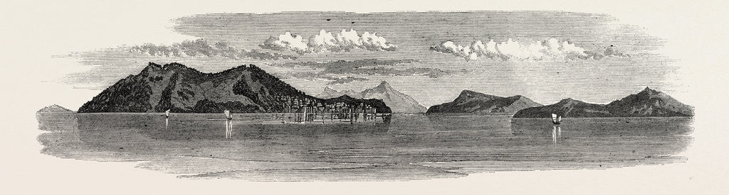 Detail of The Inland Sea of Japan: Island and Town of Osima, and Coast of Sikok, in the Harima Nada. 1868 by Anonymous