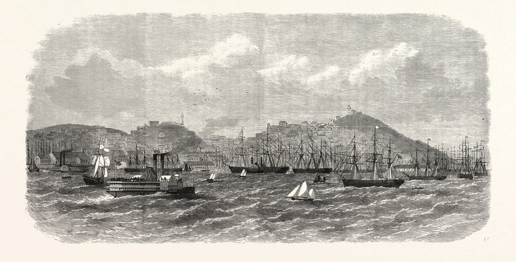 Detail of San Francisco, California, from the Bay, United States of America, 1868 by Anonymous