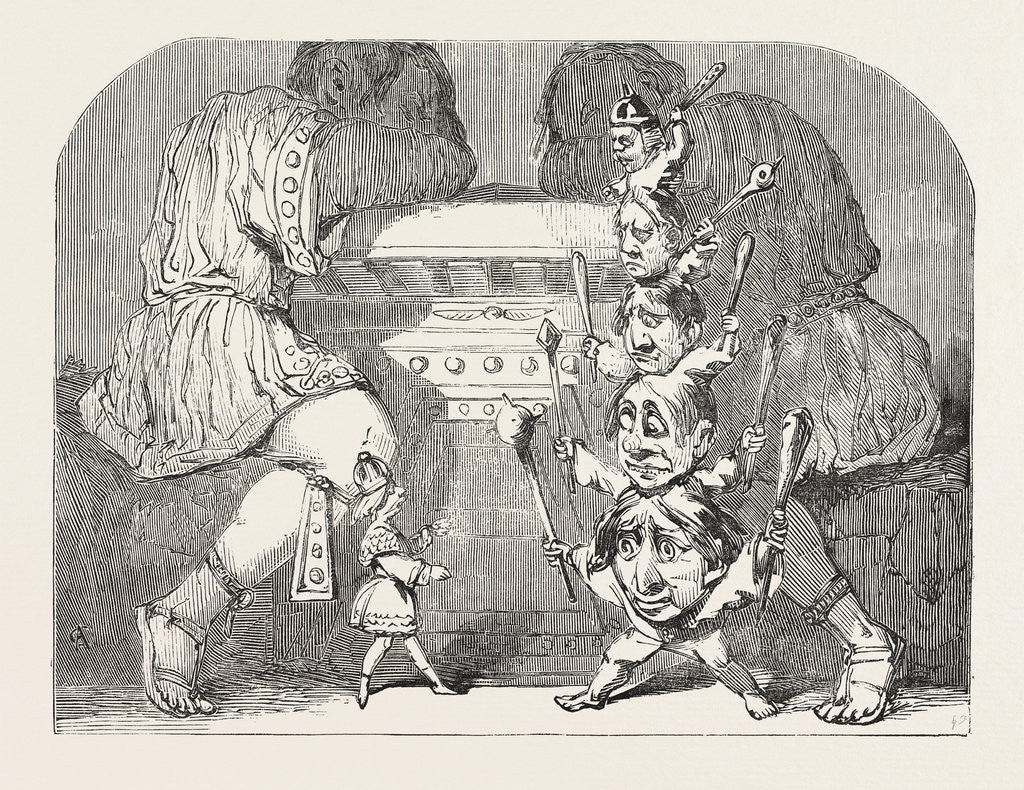 Detail of Christmas Pantomimes: Sadler's Wells. Scene from the Pantomime of Harlequin and the Yellow Dwarf by Anonymous