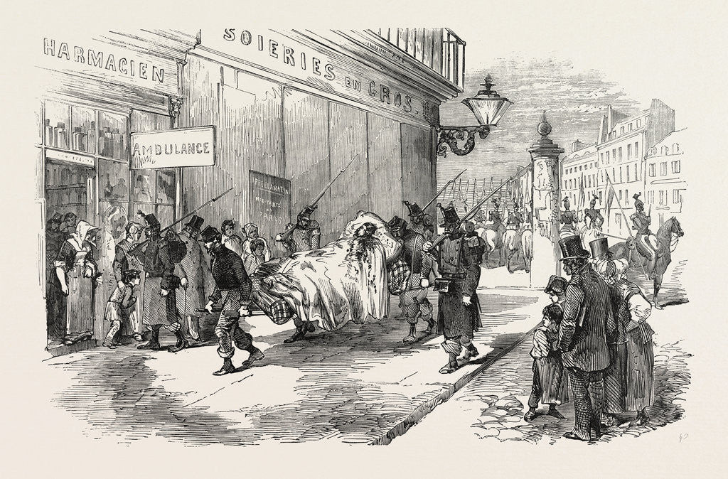 Detail of The Revolution in France: Taking the Wounded to the Ambulance, 1851 by Anonymous