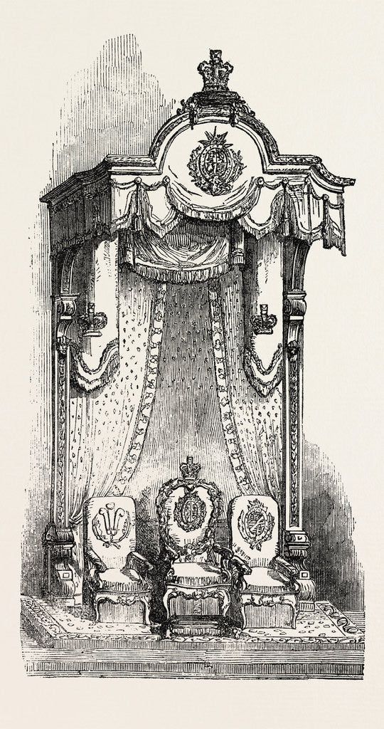 Detail of Royal Throne in the Exchange at Manchester, UK, 1851 by Anonymous