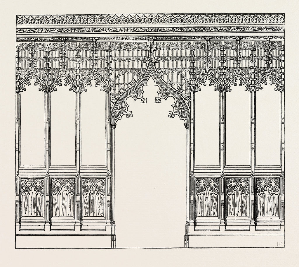 Detail of Gothic Screen. By Bingham, Ipswich. 1851 by Anonymous