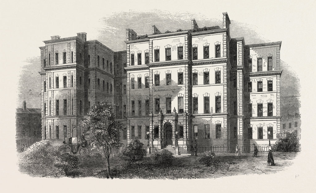 Detail of King's College Hospital, Portugal Street, Lincoln's Inn, London, 1861 by Anonymous