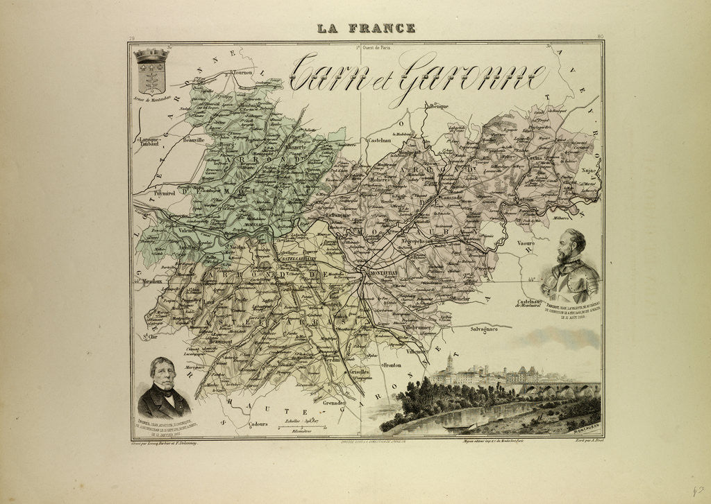 Detail of Map of Garn and Garonne by Anonymous