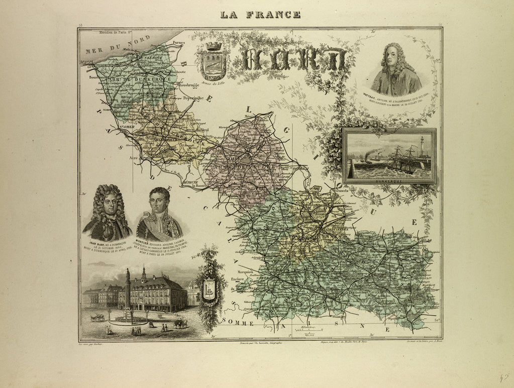 Detail of Map of the North West of France 1896 by Anonymous