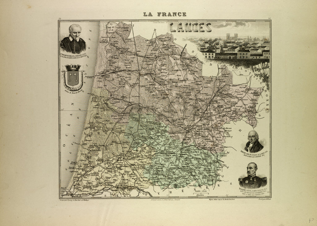 Detail of Map of Landes by Anonymous