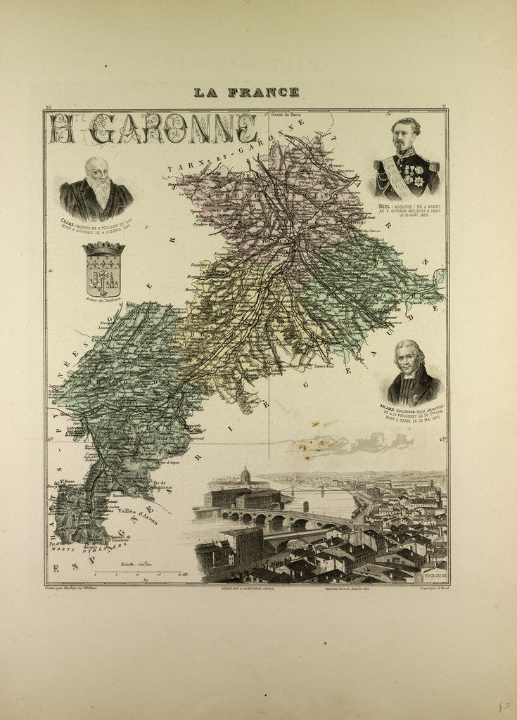 Detail of Map of Haute Garonne by Anonymous