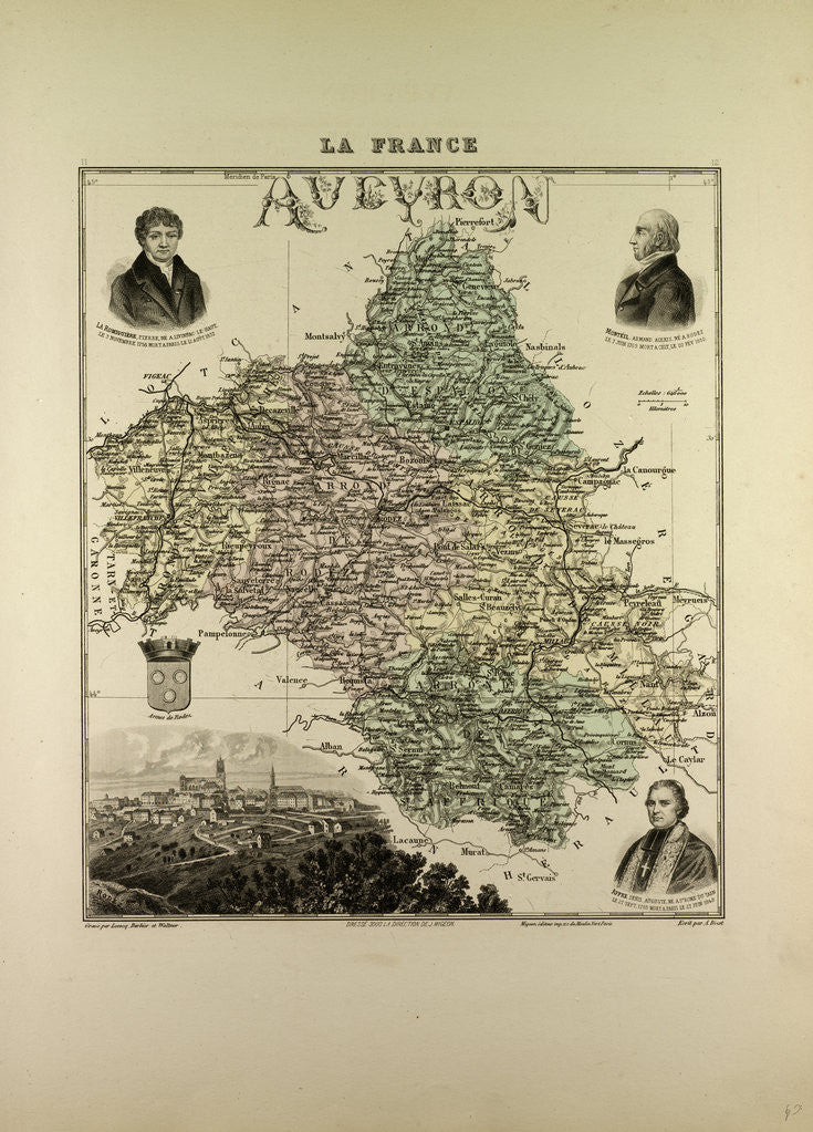 Detail of Map of Aveyron by Anonymous