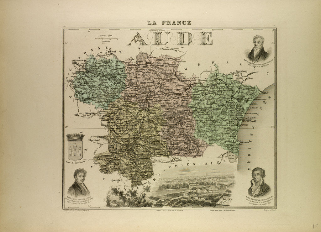 Detail of Map of Aude by Anonymous