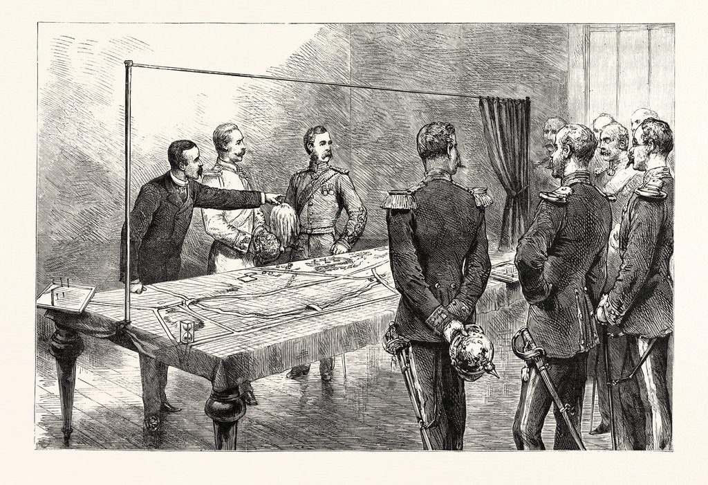 Detail of The Emperor of Germany Inspecting the New English War Game Invented by Dr. Griffith at the Kriegsakadamie Berlin Germany by Anonymous