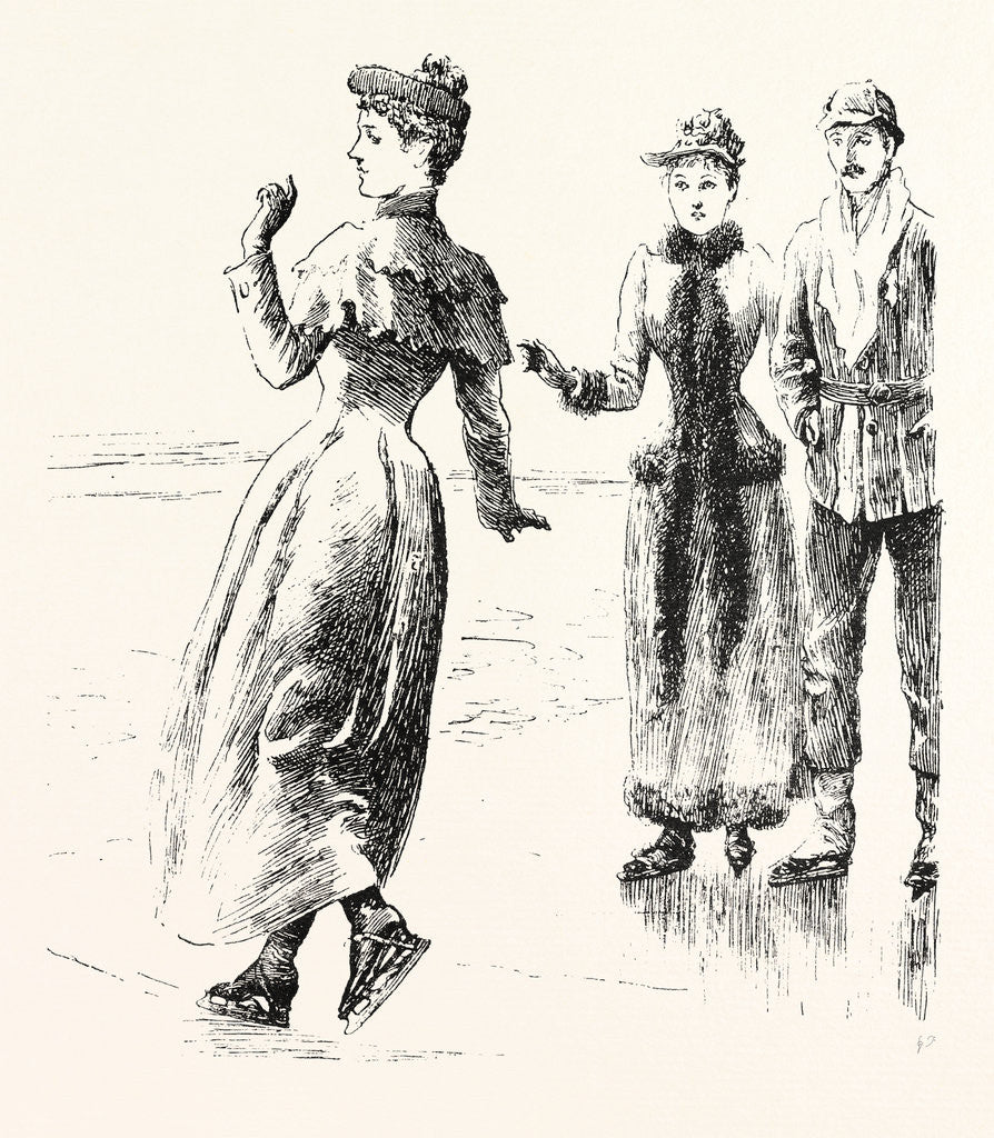 Detail of Skating: A Lesson in Figure Cutting by Anonymous