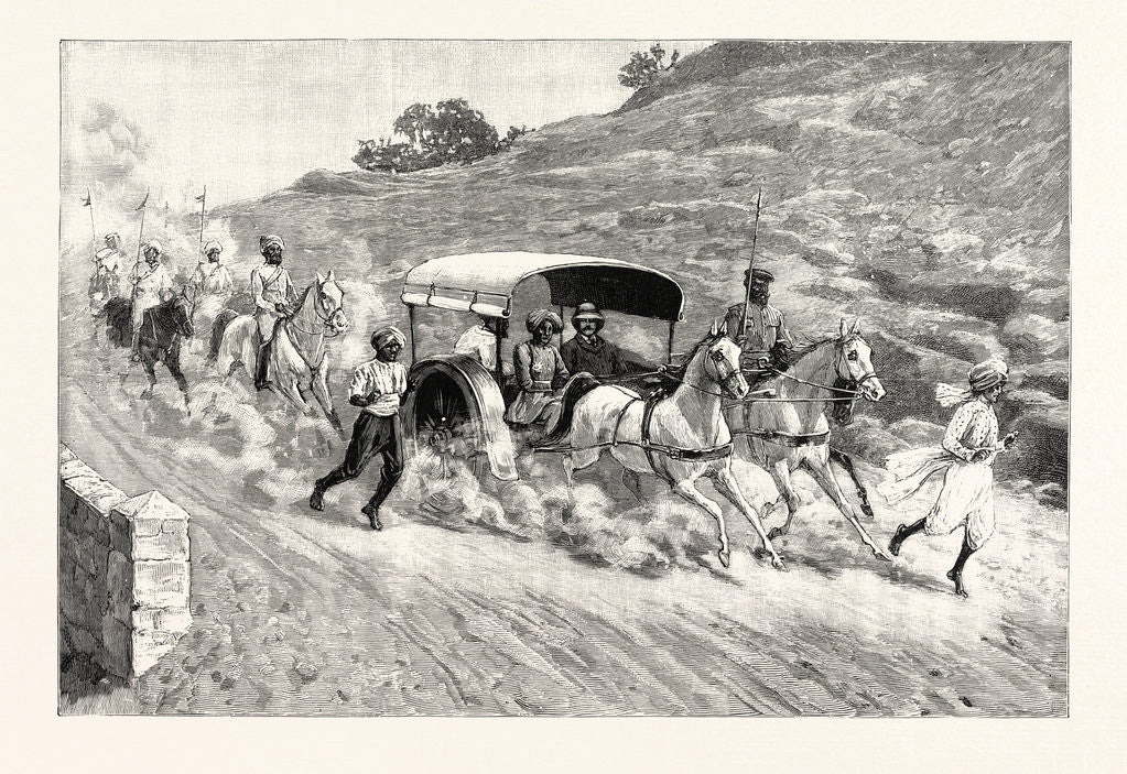 Detail of The Tour of the Czarevitch in India: His Imperial Highness Travelling in a Tonga at Hyderabad by Anonymous