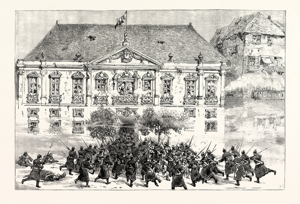 Detail of The Military Revolt at Oporto: The Government Troops Taking the Camara the Residence of the Mayor and the Last Stronghold of the Insurgents by Anonymous