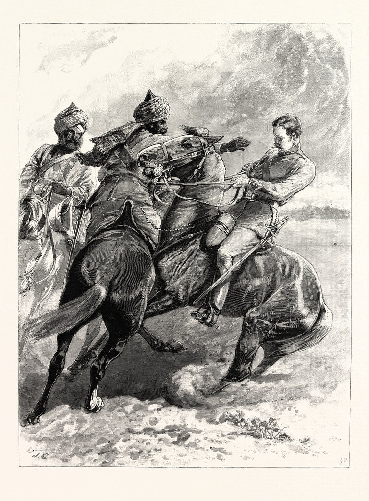 Detail of The Cavalry Manoeuvres at Attock India-Native Cavalry Stopping a Scout by Anonymous