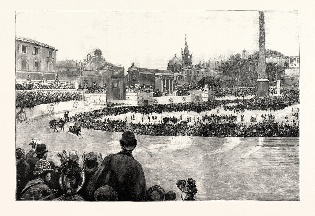 Detail of The Carnival at Rome: The Races in the New Circus at the Piazza Del Popolo by Anonymous