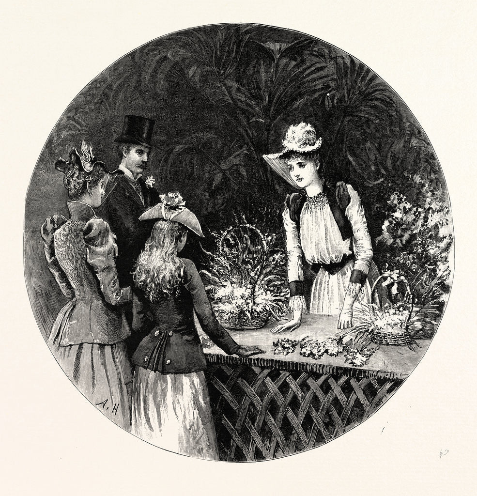 Detail of The Kermesse at Nice: Selling Flowers for the Poor France by Anonymous