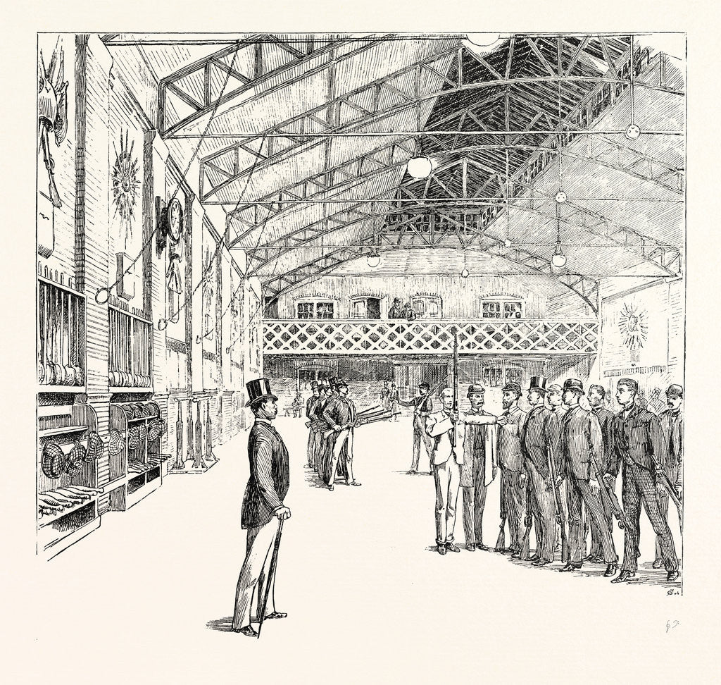 Detail of The Training of a Volunteer: The Drill Hall by Anonymous