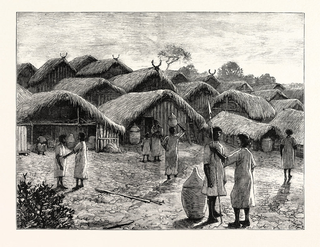 Detail of Cluster of Huts at the Native Village of Kohima India by Anonymous