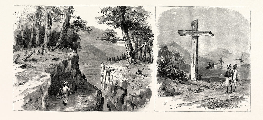Detail of General Wolseley's Expedition against the Tsawbwa of Wuntho Upper Burma: Interior of Stockade at the Top of the Nankin Pass 2500 Feet above the Sea Captured by Major Smythe's Column the Tsawbwa's Preparations for Prisoners by Anonymous