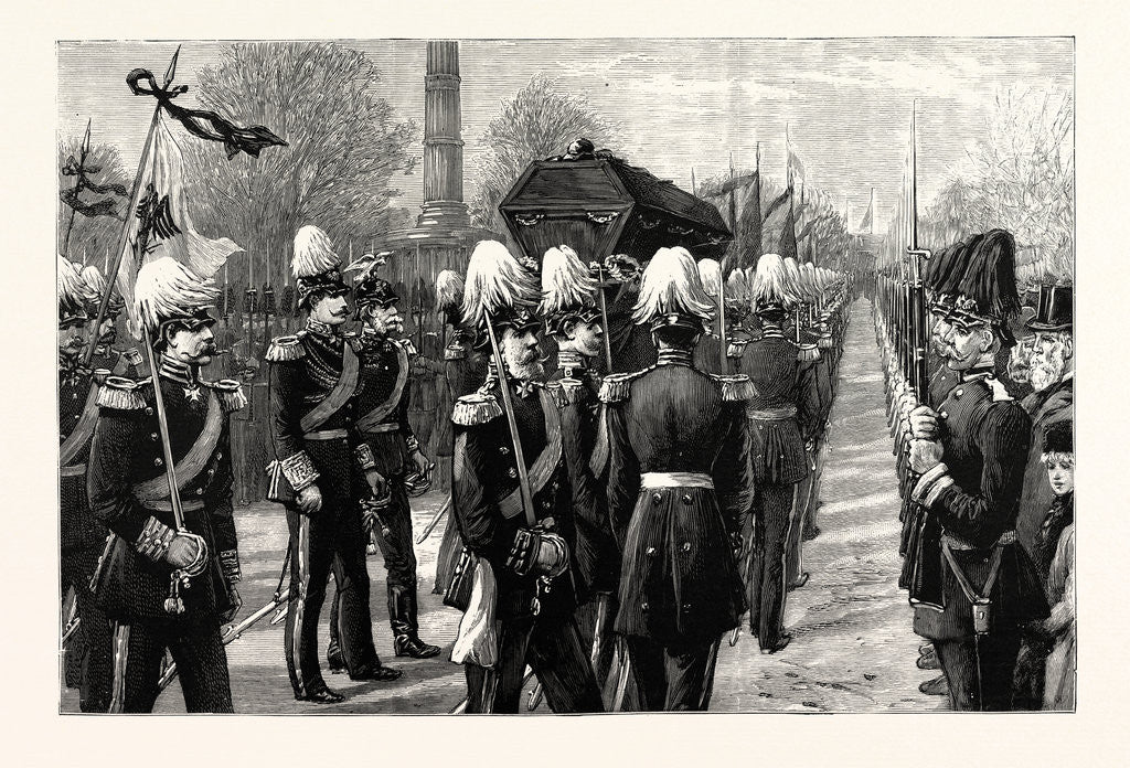 Detail of The Funeral of the Late Count Moltke: The Procession on Its Way to the Lehrter Railway Station Berlin Germany by Anonymous