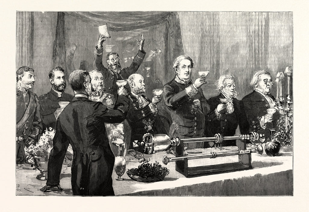 Detail of The Queen's Visit to Derby: Drinking Her Majesty's Health at the Banquet Given by the Mayor (Sir Alfred Haslam) at the Midland Hotel by Anonymous