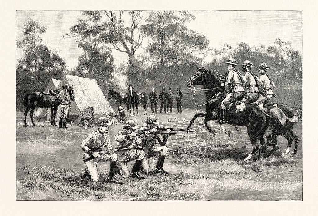 Detail of The Royal Military Tournament: The Victorian Rifles Practising at Windsor UK by Anonymous