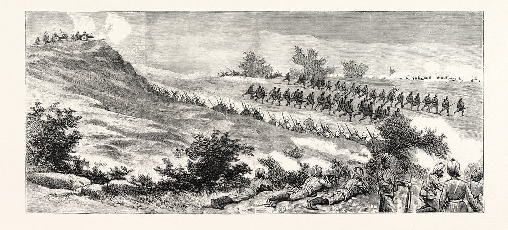 Detail of England's Little Wars: The Miranzai Expedition Under Sir W. Lockhart Bart.: The Flank Attack by the Rifles the Gurkhas and the 29th Punjaub Infantry by Anonymous