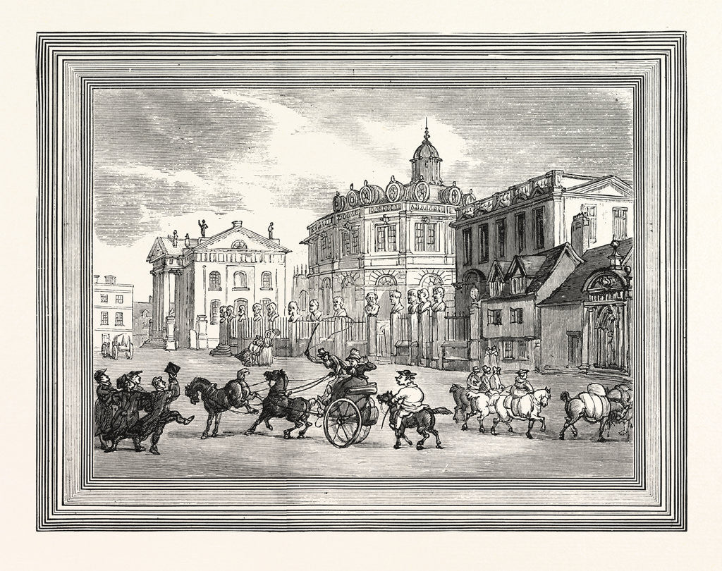 Detail of View of the Sheldonian Theatre Printing House Etc. At Oxford Broad Street UK by Anonymous