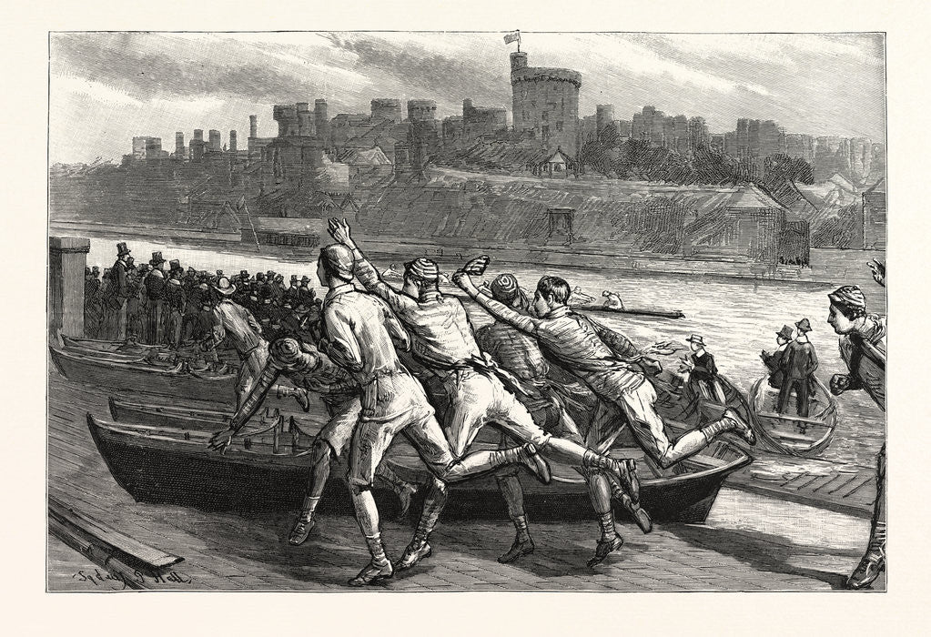 Detail of A Boy's Life at Eton: A Boat Race (House Fours) from Winter's Yard UK by Anonymous