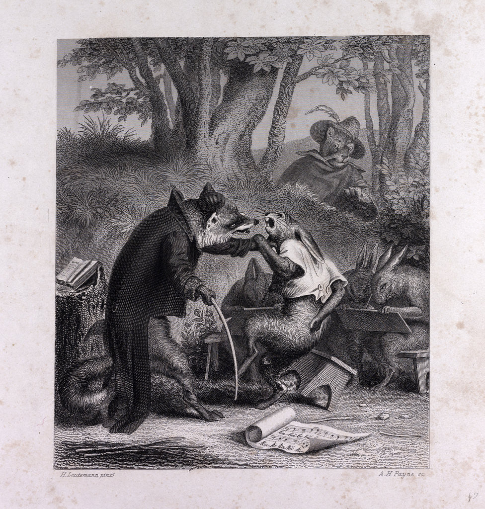 Detail of Reynard Teaching the Creed by Anonymous