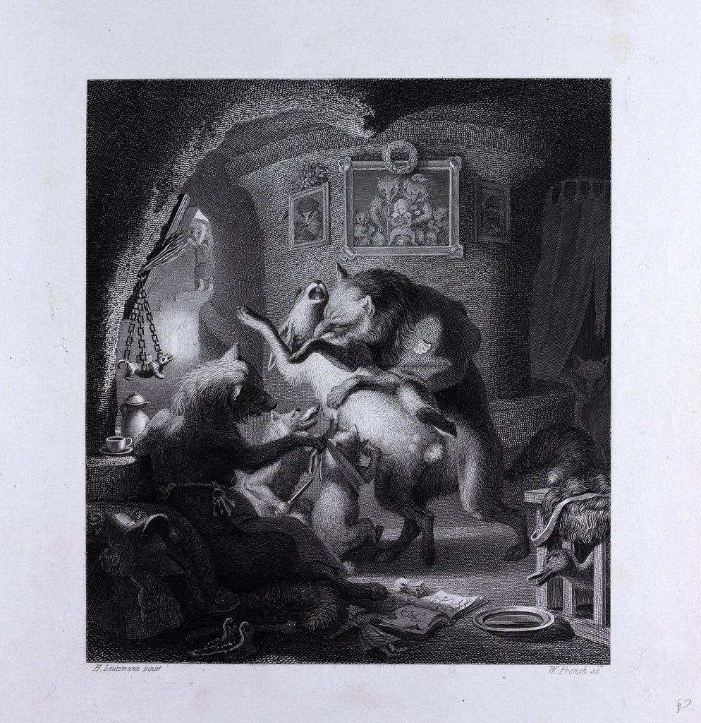 Detail of Reynard and Lampe by Anonymous