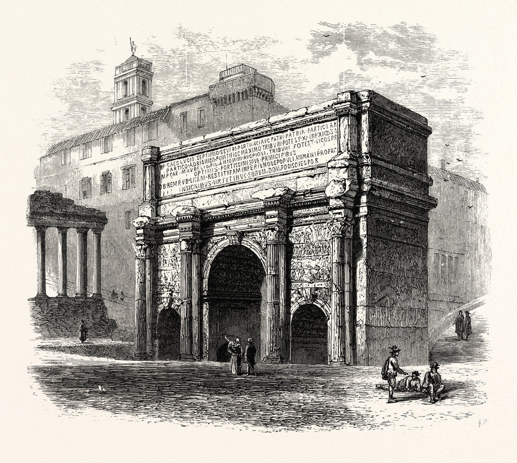 Detail of Arch of Septimius Severus in the Roman Forum. Rome Italy by Anonymous