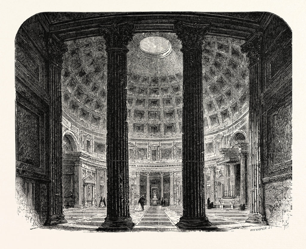 Detail of Interior of the Pantheon. Rome Italy by Anonymous