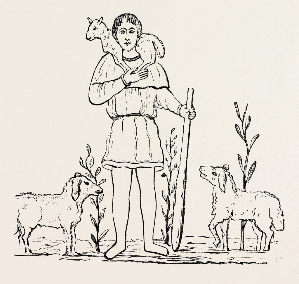 Detail of The Good Shepherd by Anonymous