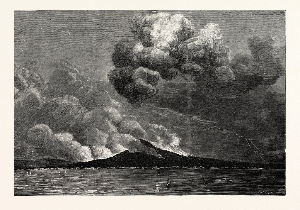 Detail of Eruption of Mount Vesuvius in 1872 by Anonymous