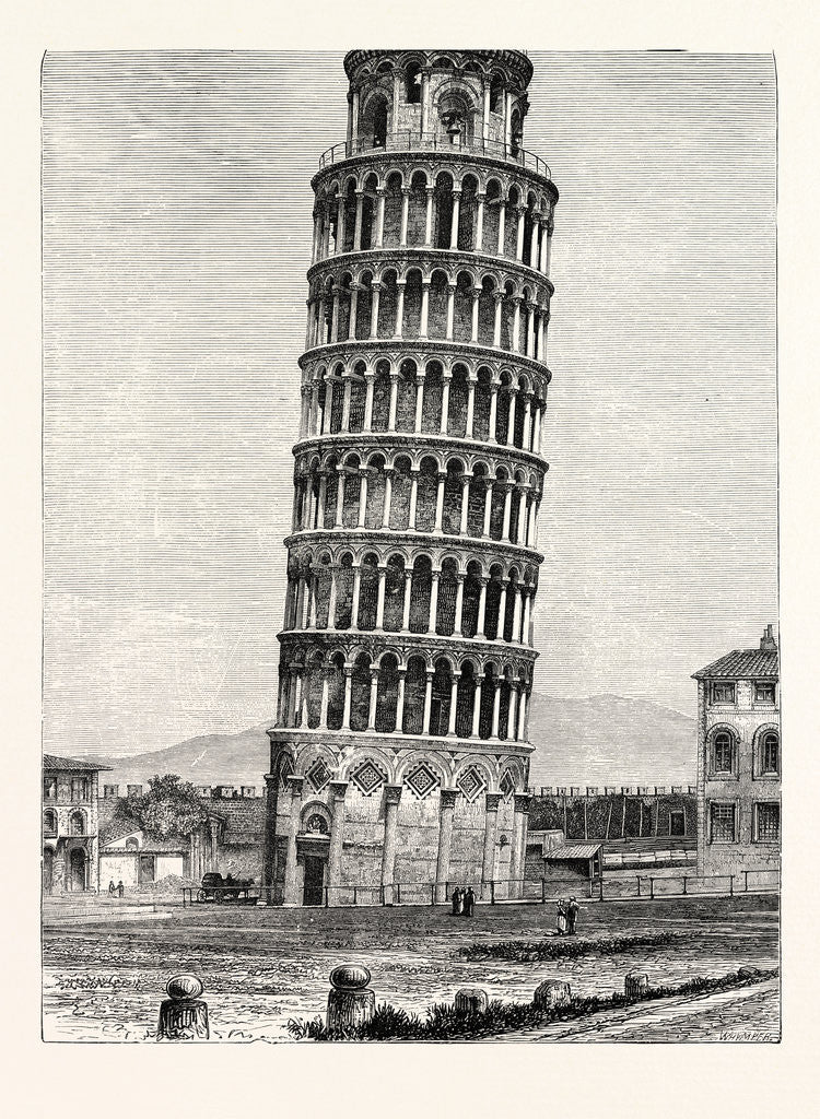 Detail of The Leaning Tower Pisa by Anonymous