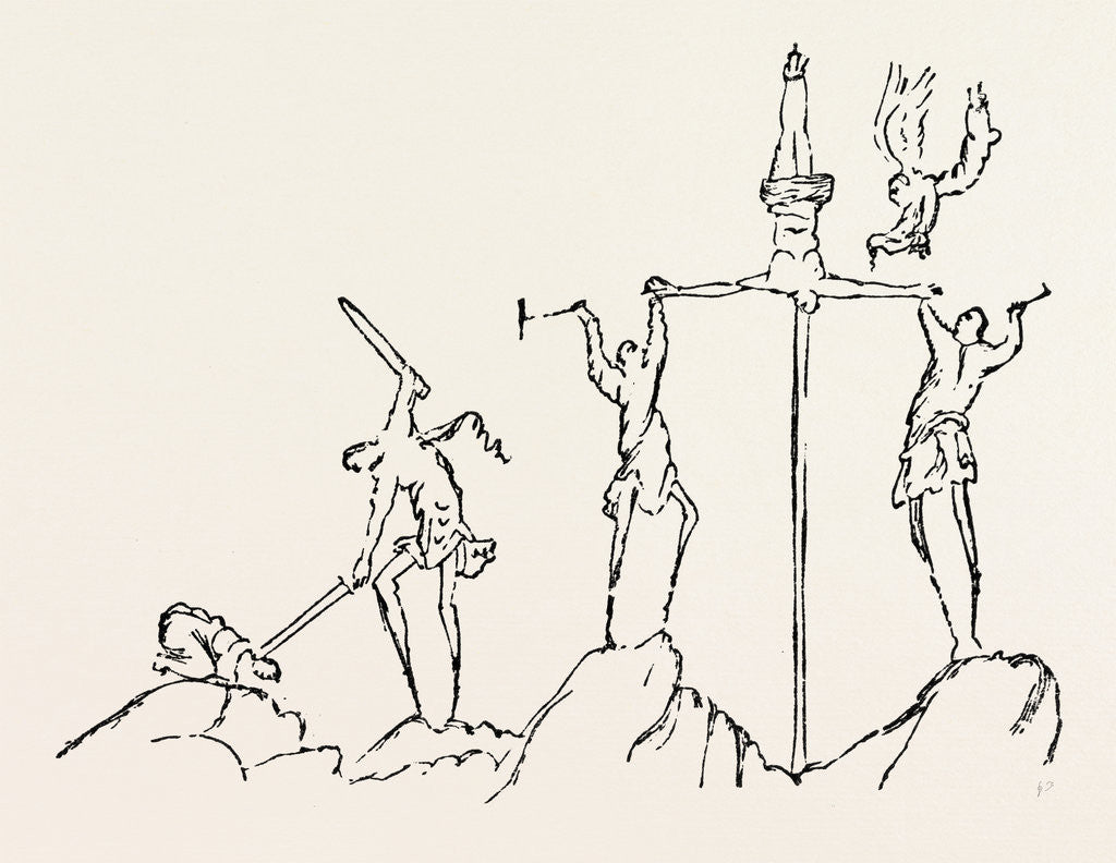Detail of Drawing of the Crucifixion by Anonymous