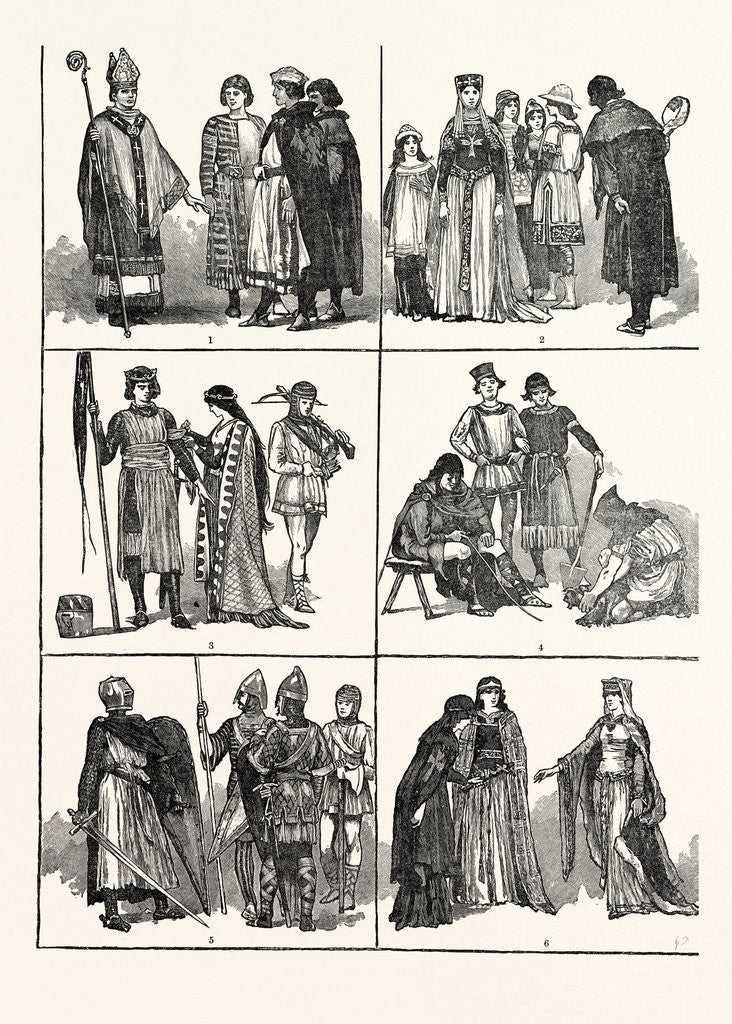 Detail of Norman Costumes of the Eleventh and Twelfth Centuries by Anonymous