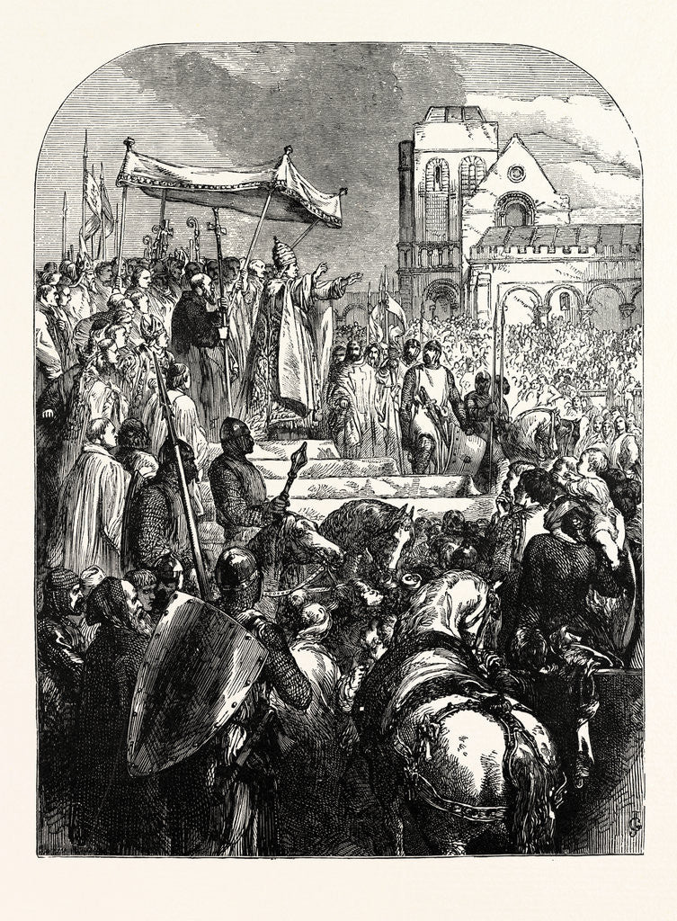 Detail of Pope Urban II. Preaching the First Crusade in the Market Place of Clermont by Anonymous